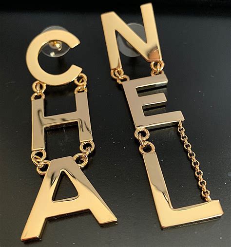 chanel button earring|Chanel earrings letters price.